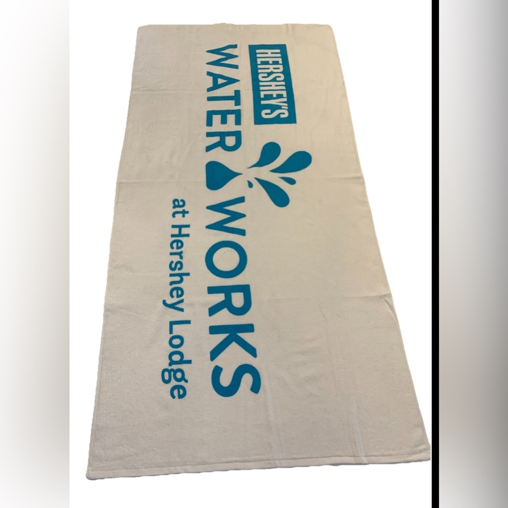 Hershey’s Water Works Towel At Hershey’s Lounge 58” x 29” Unused Lightweight